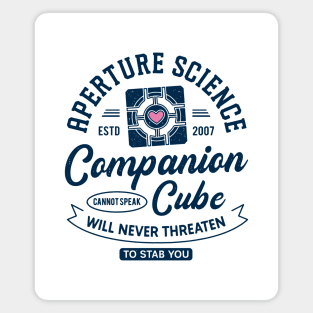 Companion Cube Grunge Crest Magnet